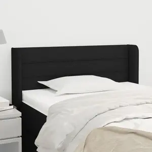 vidaXL Tête de lit avec oreilles Noir 83x16x78/88 cm Tissu pas cher