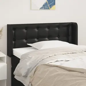 vidaXL Tête de lit avec oreilles Noir 93x16x78/88 cm Similicuir pas cher