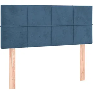 vidaXL Tête de lit à LED Bleu foncé 90x5x78/88 cm Velours pas cher