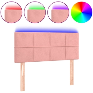 vidaXL Tête de lit à LED Rose 90x5x78/88 cm Velours pas cher