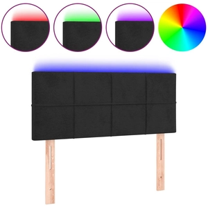 vidaXL Tête de lit à LED Noir 80x5x78/88 cm Velours pas cher