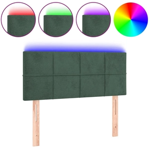 vidaXL Tête de lit à LED Vert foncé 80x5x78/88 cm Velours pas cher