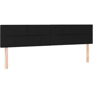 vidaXL Tête de lit à LED Noir 160x5x78/88 cm Tissu pas cher