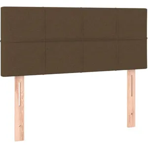 vidaXL Tête de lit à LED Marron Foncé 80x5x78/88 cm Tissu pas cher