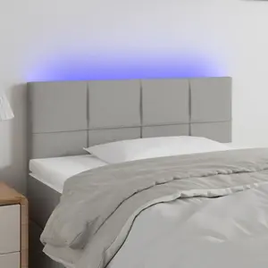 vidaXL Tête de lit à LED Gris clair 90x5x78/88 cm Tissu pas cher
