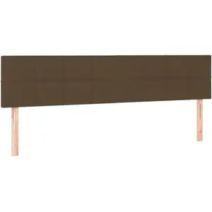 vidaXL Tête de lit à LED Marron Foncé 180x5x78/88 cm Tissu pas cher