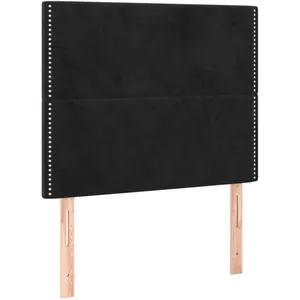 vidaXL Tête de lit à LED Noir 90x5x118/128 cm Velours pas cher