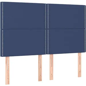 vidaXL Tête de lit à LED Bleu 144x5x118/128 cm Tissu pas cher