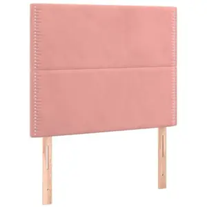 vidaXL Tête de lit à LED Rose 100x5x118/128 cm Velours pas cher