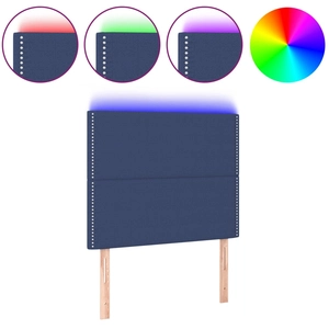 vidaXL Tête de lit à LED Bleu 90x5x118/128 cm Tissu pas cher
