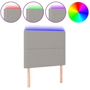 vidaXL Tête de lit à LED Gris clair 90x5x118/128 cm Tissu pas cher
