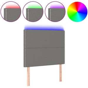 vidaXL Tête de lit à LED Gris foncé 100x5x118/128 cm Tissu pas cher