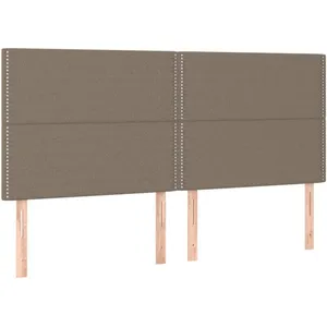 vidaXL Tête de lit à LED Taupe 200x5x118/128 cm Tissu pas cher