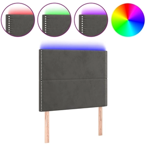 vidaXL Tête de lit à LED Gris foncé 80x5x118/128 cm Velours pas cher