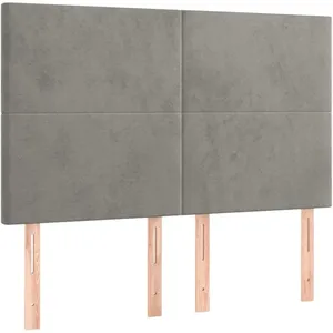 Comparateur de prix : vidaXL Tête de lit à LED Gris clair 144x5x118/128 cm Velours