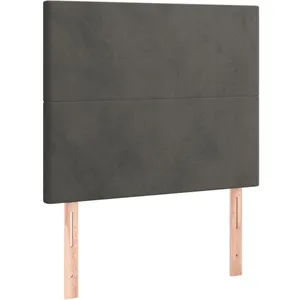 vidaXL Tête de lit à LED Gris foncé 90x5x118/128 cm Velours pas cher