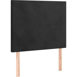 vidaXL Tête de lit à LED Noir 80x5x118/128 cm Velours pas cher