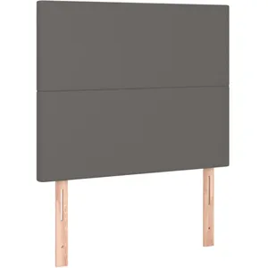vidaXL Tête de lit à LED Gris 100x5x118/128 cm Similicuir pas cher