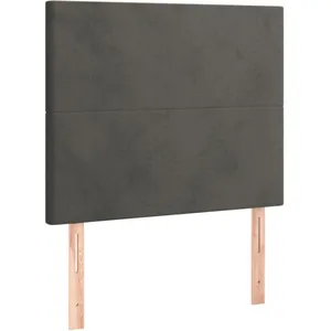 vidaXL Tête de lit à LED Gris foncé 80x5x118/128 cm Velours pas cher
