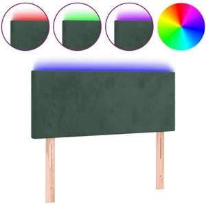 vidaXL Tête de lit à LED Vert foncé 180x5x118/128 cm Velours pas cher