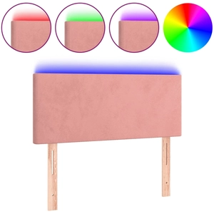 vidaXL Tête de lit à LED Rose 200x5x118/128 cm Velours pas cher