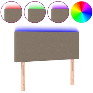 vidaXL Tête de lit à LED Taupe 180x5x118/128 cm Tissu pas cher