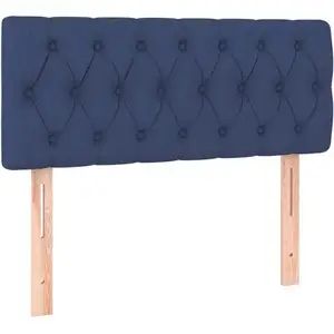 vidaXL Tête de lit à LED Bleu 90x7x78/88 cm Tissu pas cher