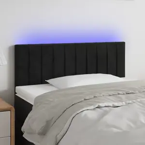 vidaXL Tête de lit à LED Noir 90x5x78/88 cm Velours pas cher