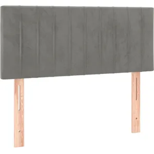 vidaXL Tête de lit à LED Gris clair 90x5x78/88 cm Velours pas cher