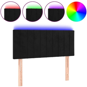 vidaXL Tête de lit à LED Noir 80x5x78/88 cm Velours pas cher