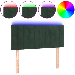 vidaXL Tête de lit à LED Vert foncé 80x5x78/88 cm Velours pas cher