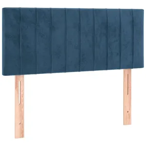 vidaXL Tête de lit à LED Bleu foncé 80x5x78/88 cm Velours pas cher