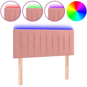vidaXL Tête de lit à LED Rose 100x5x78/88 cm Velours pas cher