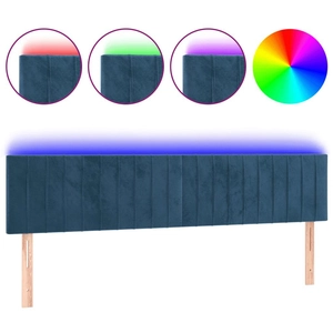 vidaXL Tête de lit à LED Bleu foncé 180x5x78/88 cm Velours pas cher
