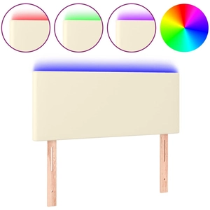 vidaXL Tête de lit à LED Crème 100x5x78/88 cm Similicuir pas cher