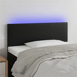 vidaXL Tête de lit à LED Noir 100x5x78/88 cm Similicuir pas cher