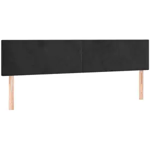 vidaXL Tête de lit à LED Noir 160x5x78/88 cm Velours pas cher