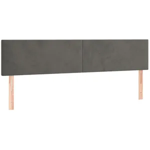 vidaXL Tête de lit à LED Gris foncé 180x5x78/88 cm Velours pas cher