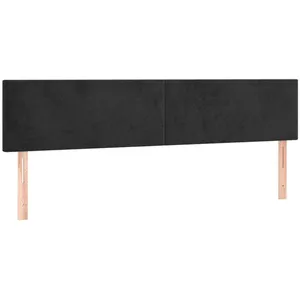 vidaXL Tête de lit à LED Noir 180x5x78/88 cm Velours pas cher