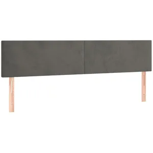 vidaXL Tête de lit à LED Gris foncé 200x5x78/88 cm Velours pas cher