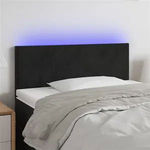 vidaXL Tête de lit à LED Noir 90x5x78/88 cm Velours pas cher