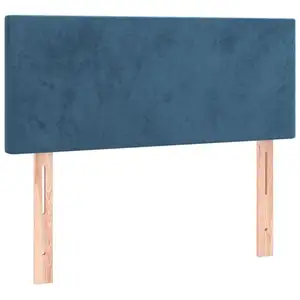 vidaXL Tête de lit à LED Bleu foncé 90x5x78/88 cm Velours pas cher