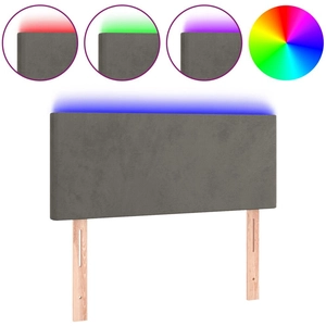 vidaXL Tête de lit à LED Gris foncé 100x5x78/88 cm Velours pas cher