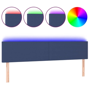 vidaXL Tête de lit à LED Bleu 200x5x78/88 cm Tissu pas cher