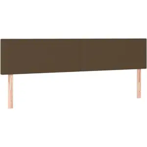 vidaXL Tête de lit à LED Marron foncé 200x5x78/88 cm Tissu pas cher