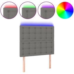 vidaXL Tête de lit à LED Gris foncé 160x5x78/88 cm Tissu pas cher