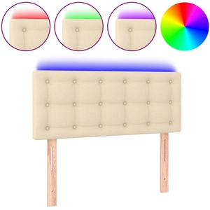 vidaXL Tête de lit à LED Crème 100x5x78/88 cm Tissu pas cher