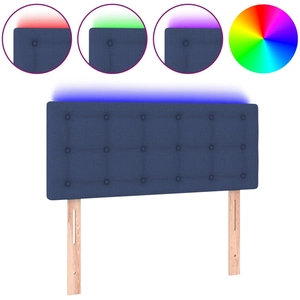vidaXL Tête de lit à LED Bleu 100x5x78/88 cm Tissu pas cher
