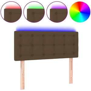 vidaXL Tête de lit à LED Marron Foncé 80x5x78/88 cm Tissu pas cher