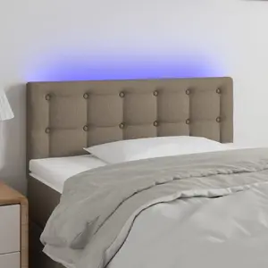 vidaXL Tête de lit à LED Taupe 80x5x78/88 cm Tissu pas cher